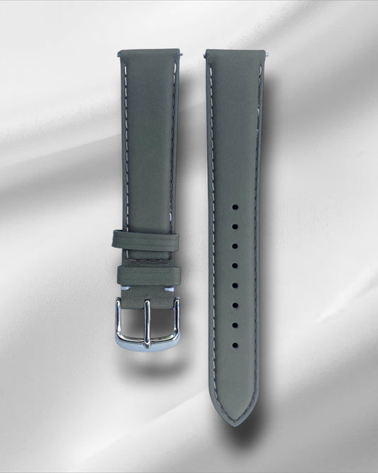 Rover Calf Grey Italian Leather Strap with Quick Release Spring Bars
