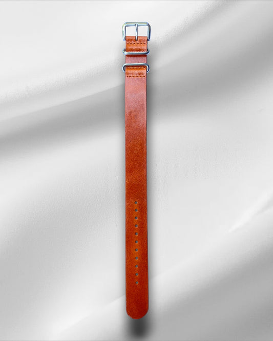 Tan Ibiza Italian Leather NATO Strap (Single Pass)