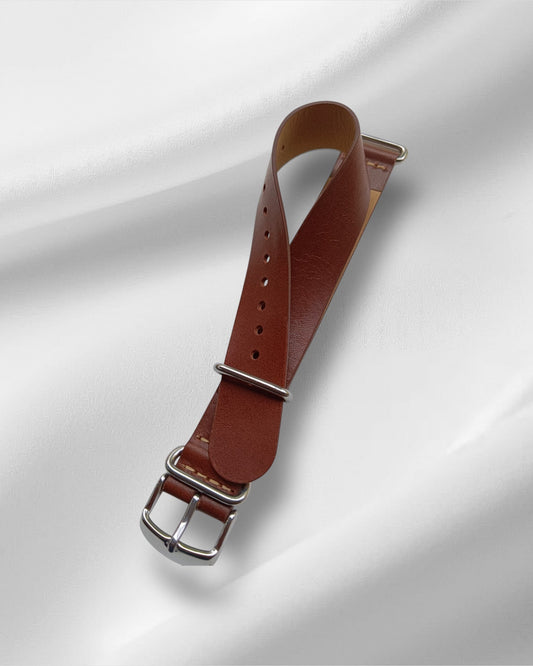 Teak Brown Italian Leather NATO Strap