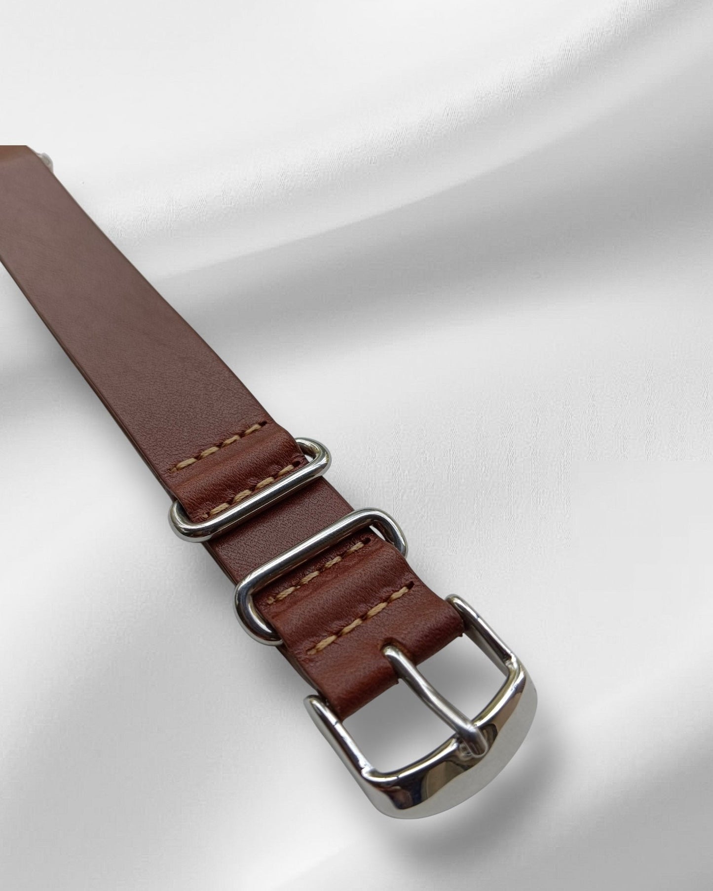 Teak Brown Italian Leather NATO Strap