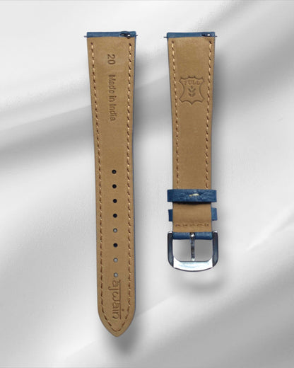 Ocean Blue Albany  leather watch strap.