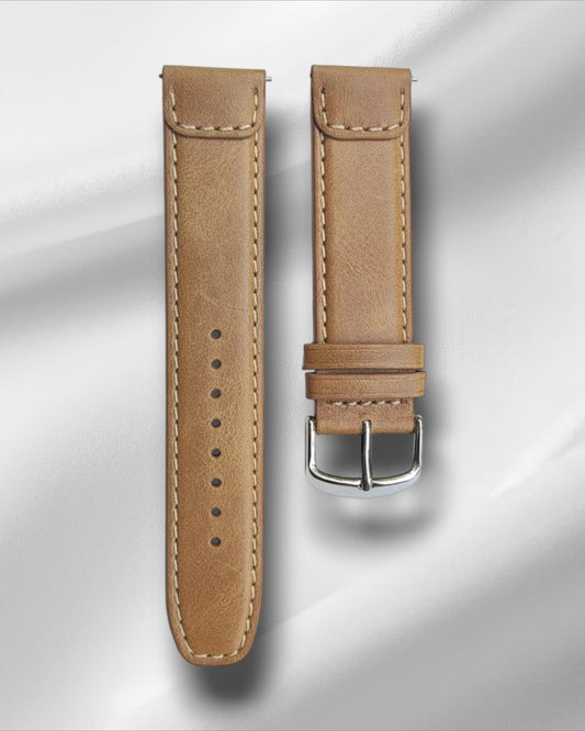 Vintage Style Denver Tan Italian Leather Strap