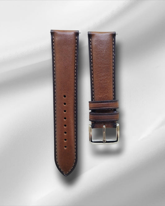 Ajwain Watch Strap - Parchment Patina Ice Brown