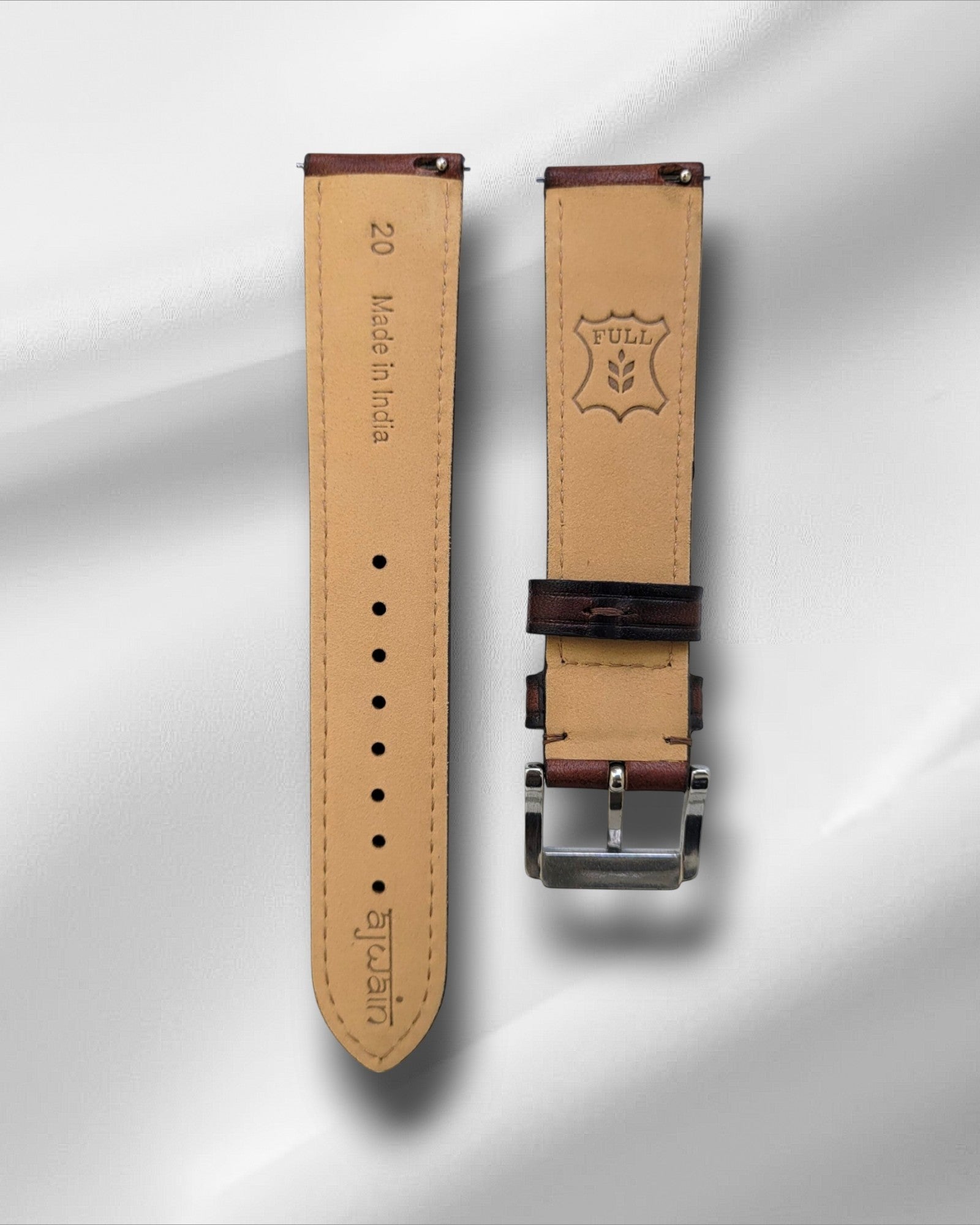 Ajwain Watch Strap - Parchment Patina Ice Brown