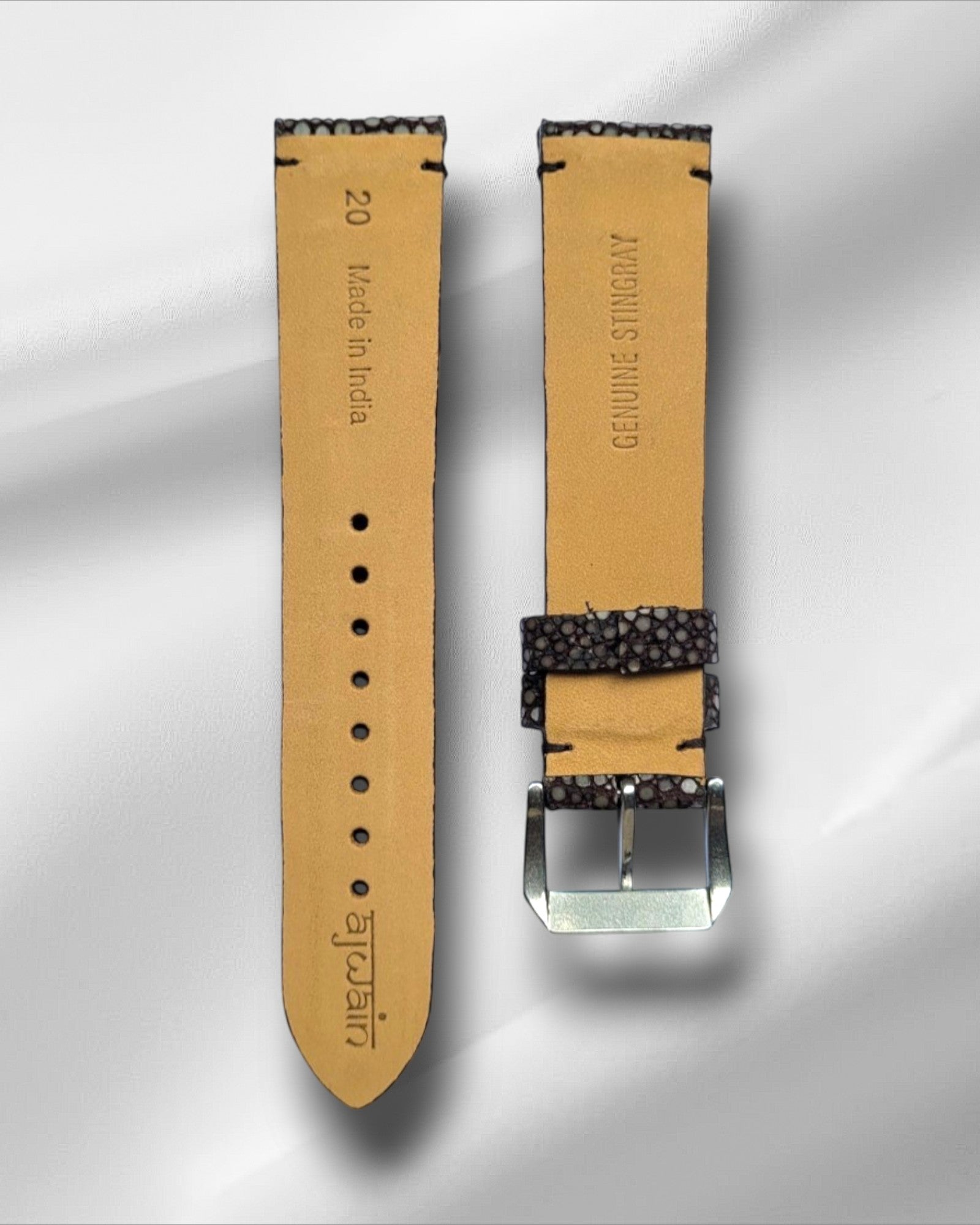 Grey Brown Stingray Leather Watch Straps