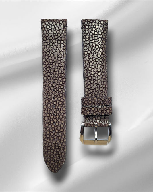 Grey Brown Stingray Leather Watch Straps