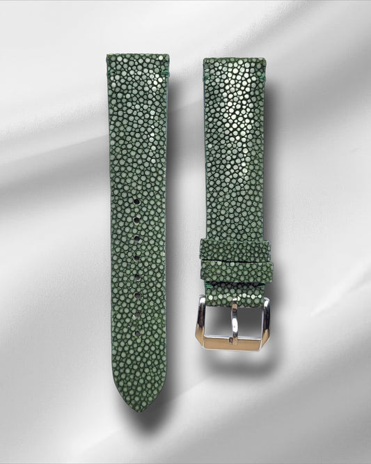 Henna Green Stingray Leather Watch Straps