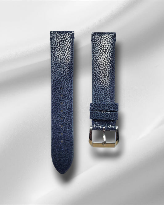 Ajwain Navy Blue Stingray leather watch straps