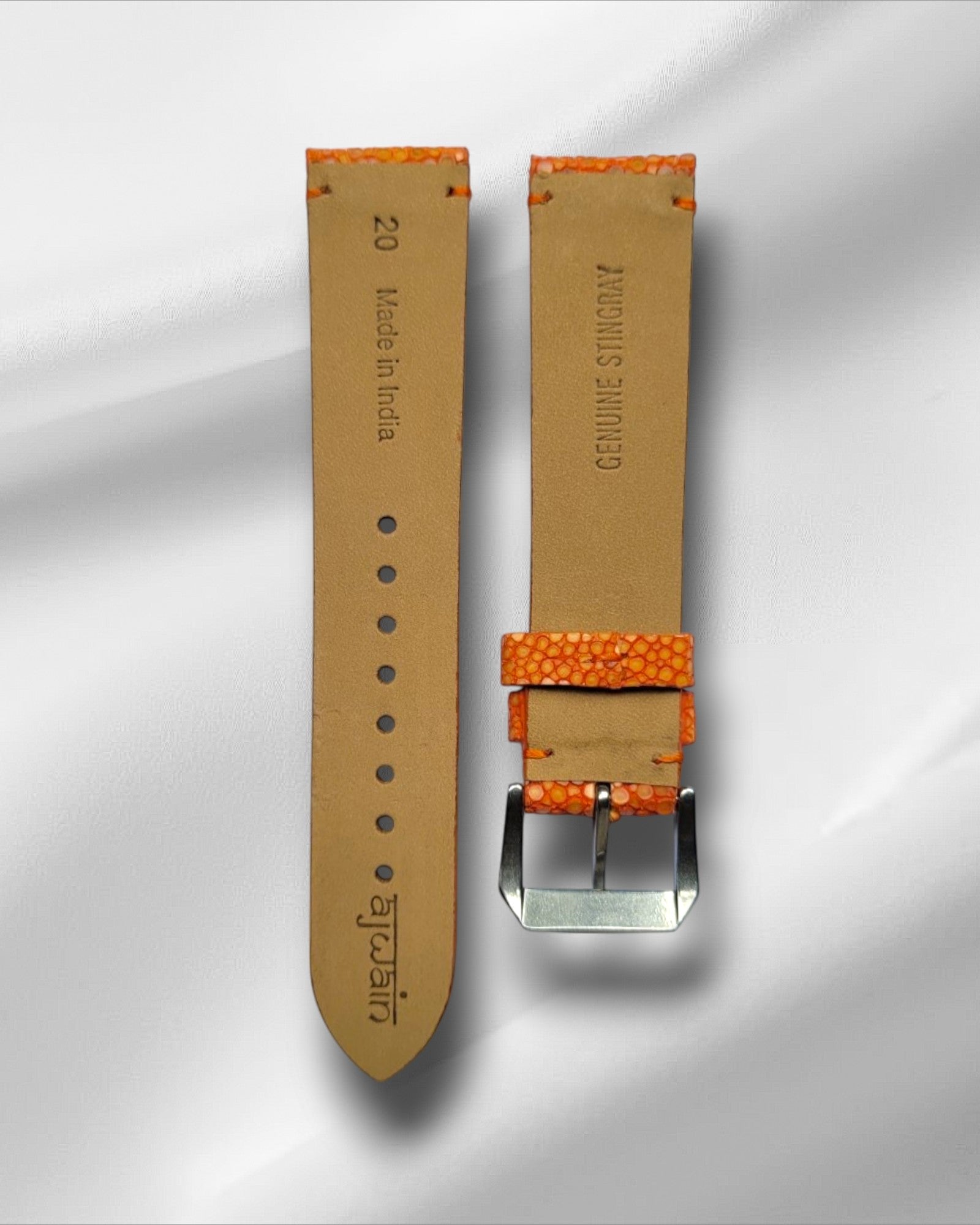 Orange Stingray Leather Watch Straps