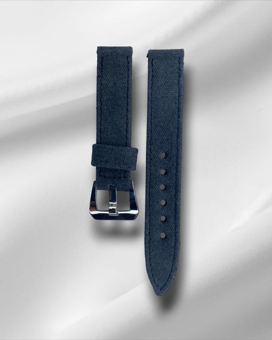Black Canvas Watch Strap (Washable)