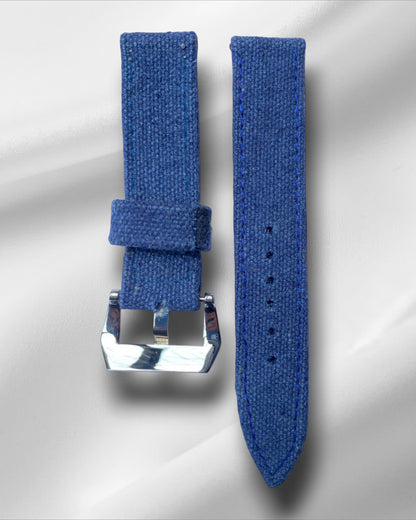 Blue Canvas Watch Strap (Washable)