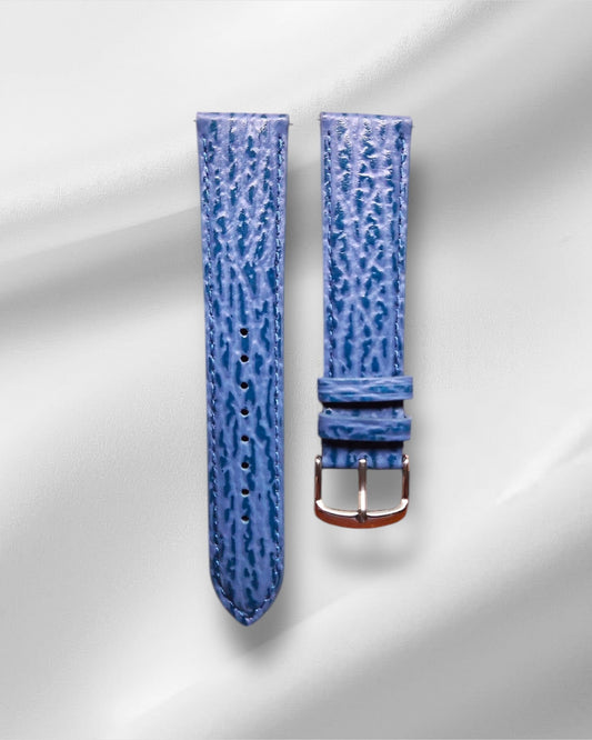 Shark pattern Light Blue Calf Leather Strap
