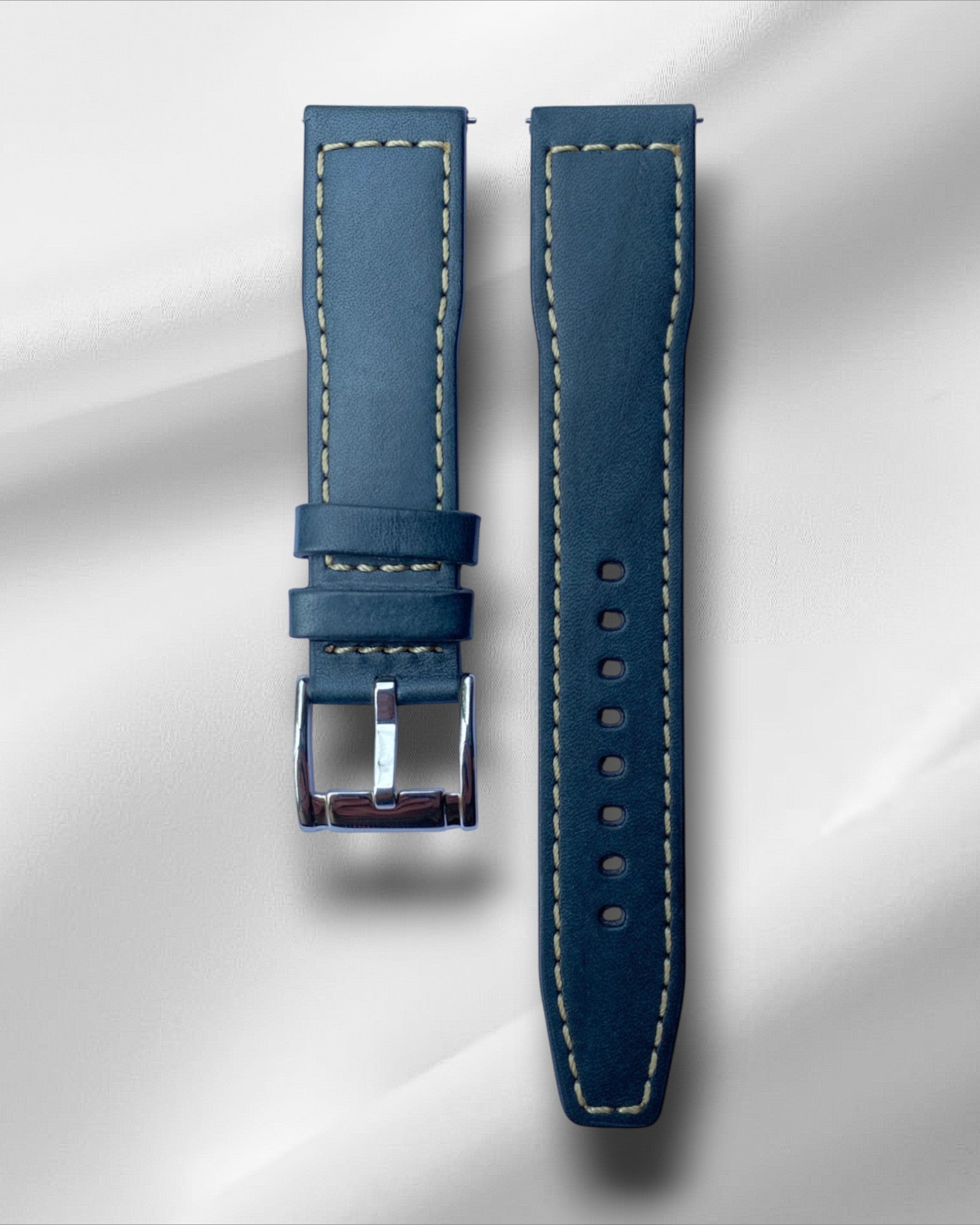 Ajwain Pilot Blue Leather strap