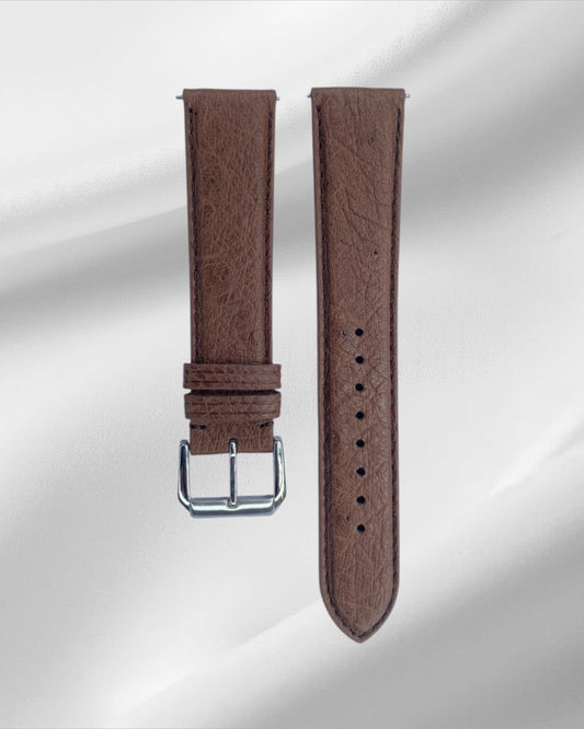 Brown Ostrich Leather Strap (Plain)