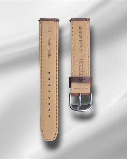 Vintage Style Teak brown  Italian Leather Strap