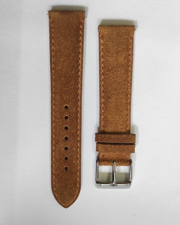 Tan suede leather watch strap from Ajwain