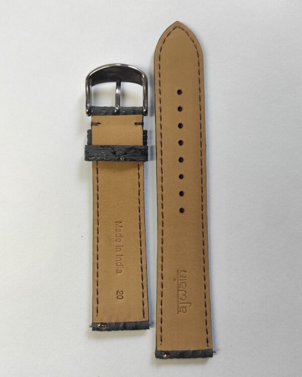 Grey  Sharkskin   leather strap with quick release spring bars back