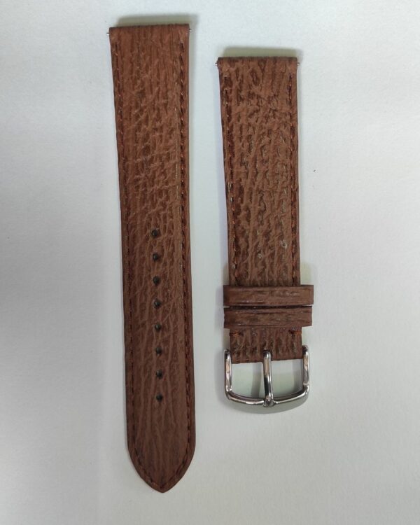 Brown Sharkskin   leather strap with quick release spring bars