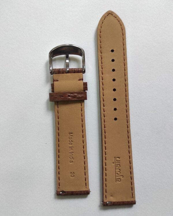 Brown Sharkskin   leather strap with quick release spring bars back