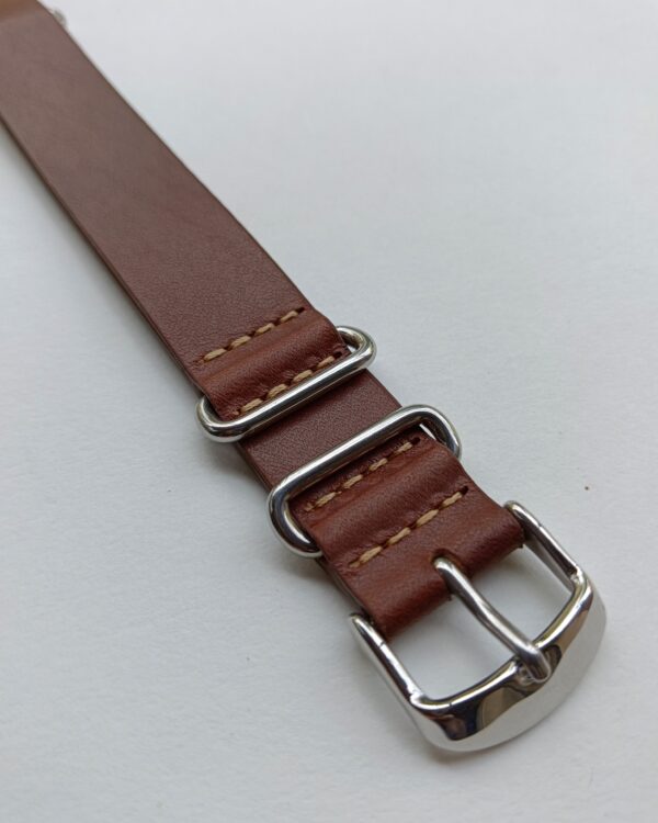 Ajwain full grain tan Italian leather NATO strap 2