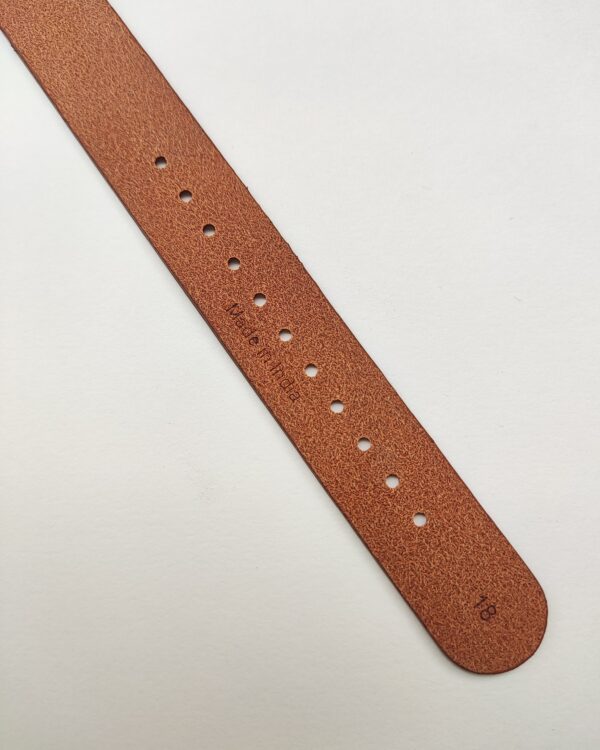 Ajwain Tan italian leather Single Pass Nato Watch strap 4