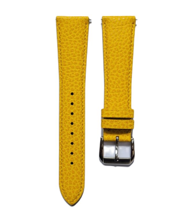 Ajwain Yellow Grain textured watch strap front with quick release spring bars